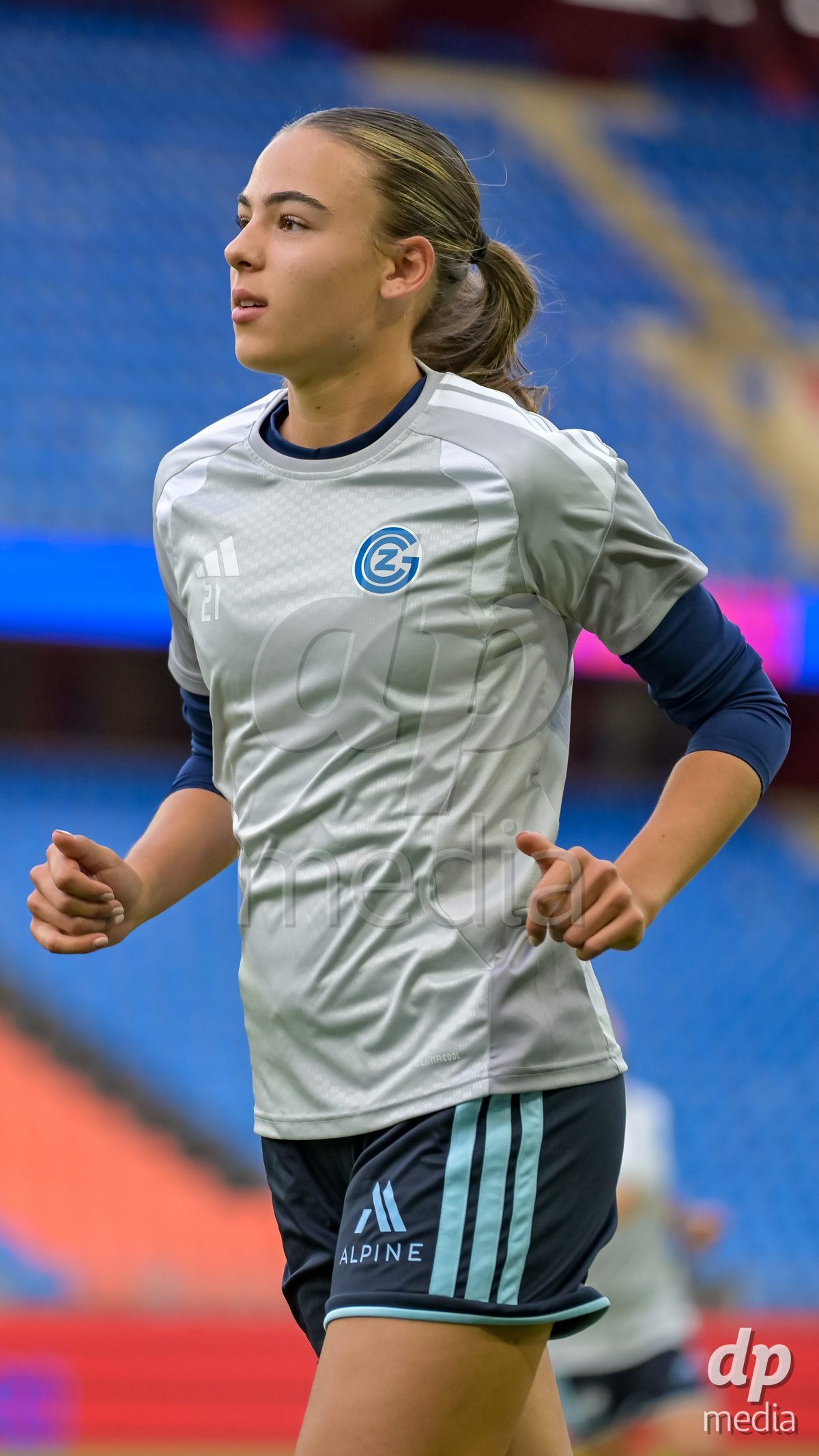 BASEL, SWITZERLAND - September 9: Emma Egli of GC Frauenfussball during the AXA Women's Super League match between FC Basel 1893 and GC Frauenfussball at St. Jakob-Park on September 9, 2026 in Basel, Switzerland.