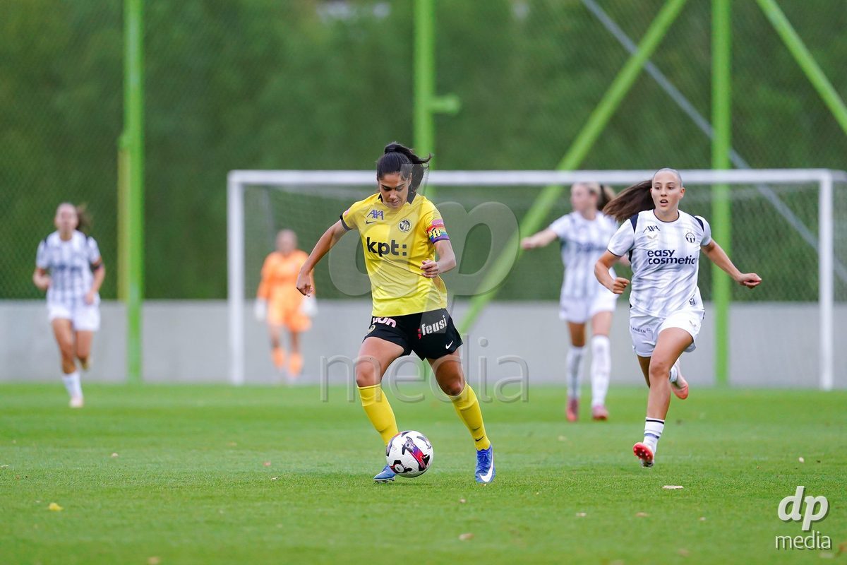 ZURICH, SWITZERLAND - September 9: Laura Frey of BSC YB Frauen controls the ball during the AXA Women's Super League match between FC Zurich and BSC YB Frauen at Herrenschurli on September 9, 2026 in Zurich, Switzerland.