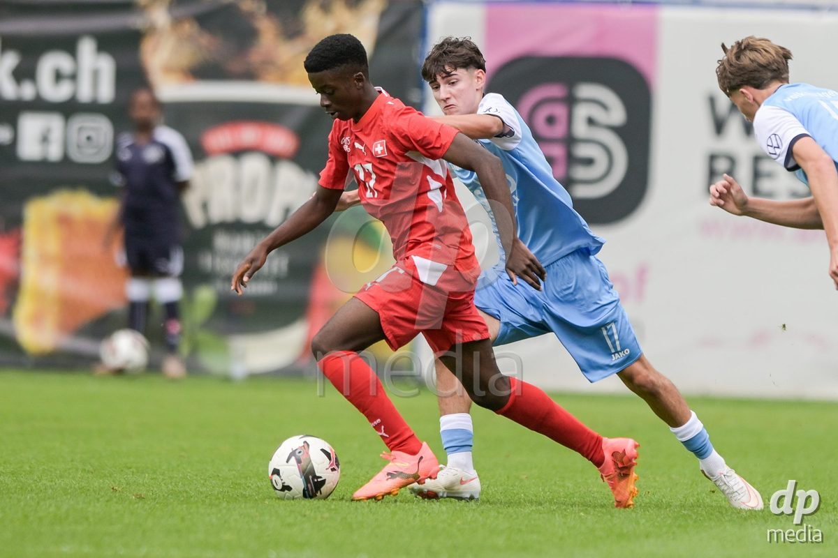 CHUR, SWITZERLAND - September 10: Seny Diallo of Switzerland during the International friendly match between Switzerland U16 and Luxembourg U16 at Stade de Chur on September 10,2026 in Chur, Switzerland