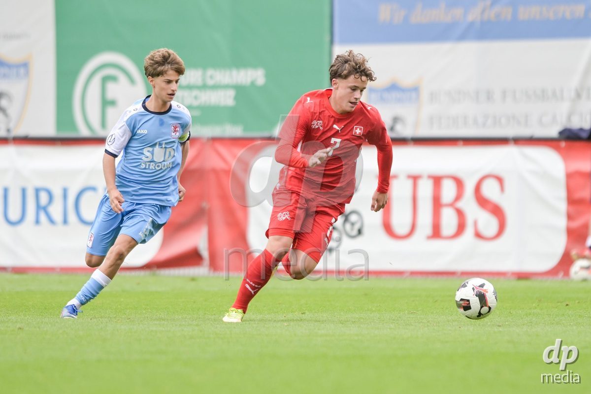 CHUR, SWITZERLAND - September 10: Noel Vinzenz Telser of Switzerland during the International friendly match between Switzerland U16 and Luxembourg U16 at Stade de Chur on September 10,2026 in Chur, Switzerland