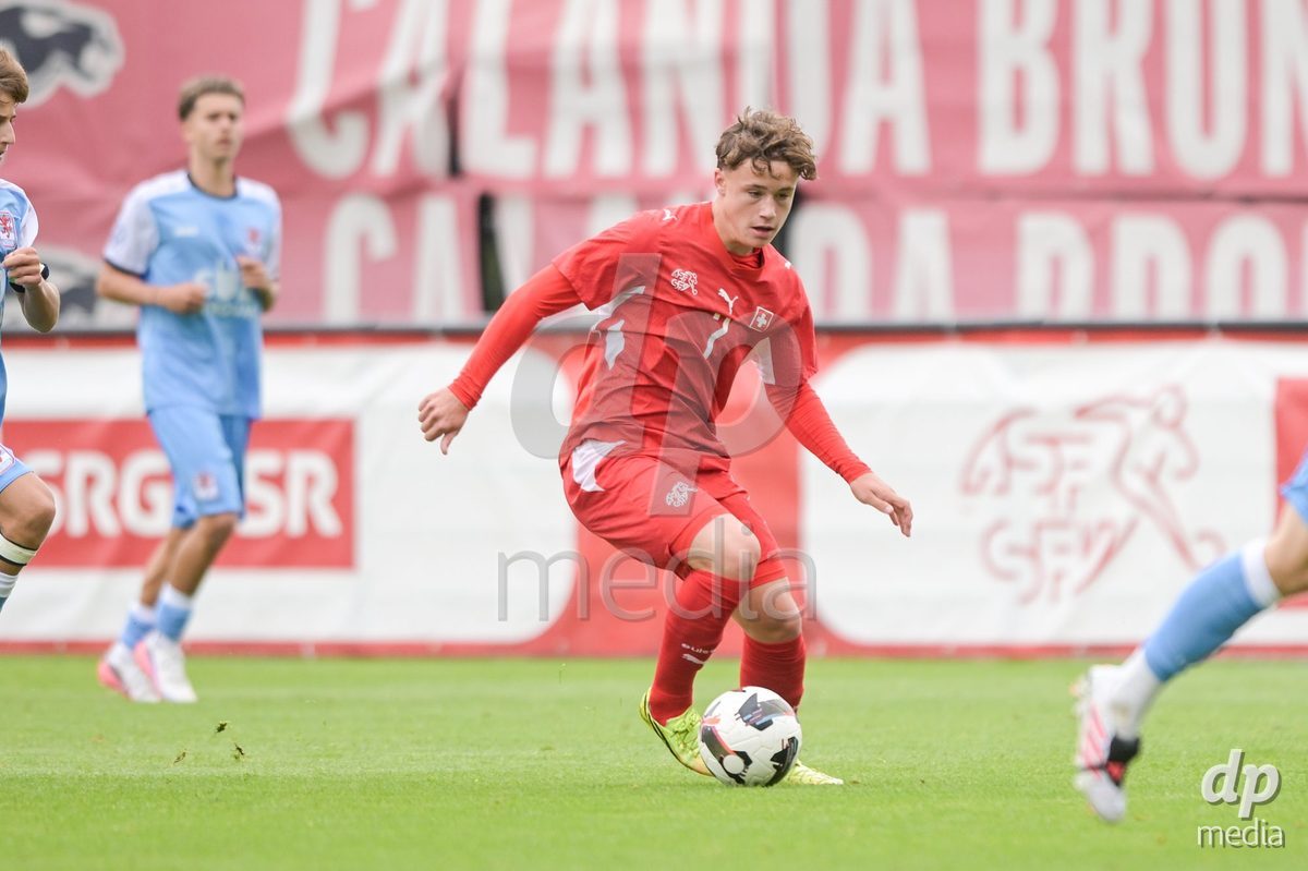 CHUR, SWITZERLAND - September 10: Noel Vinzenz Telser of Switzerland during the International friendly match between Switzerland U16 and Luxembourg U16 at Stade de Chur on September 10,2026 in Chur, Switzerland