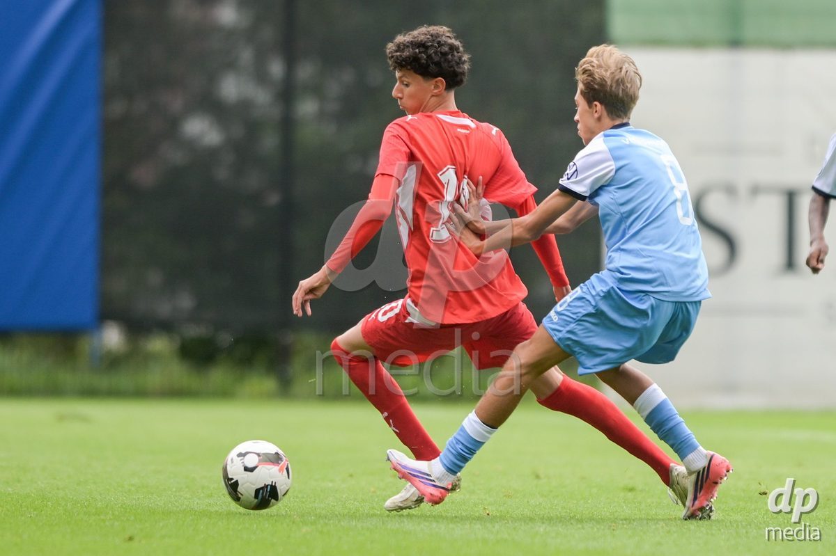 CHUR, SWITZERLAND - September 10: Yanis Sadiki of Switzerland during the International friendly match between Switzerland U16 and Luxembourg U16 at Stade de Chur on September 10,2026 in Chur, Switzerland