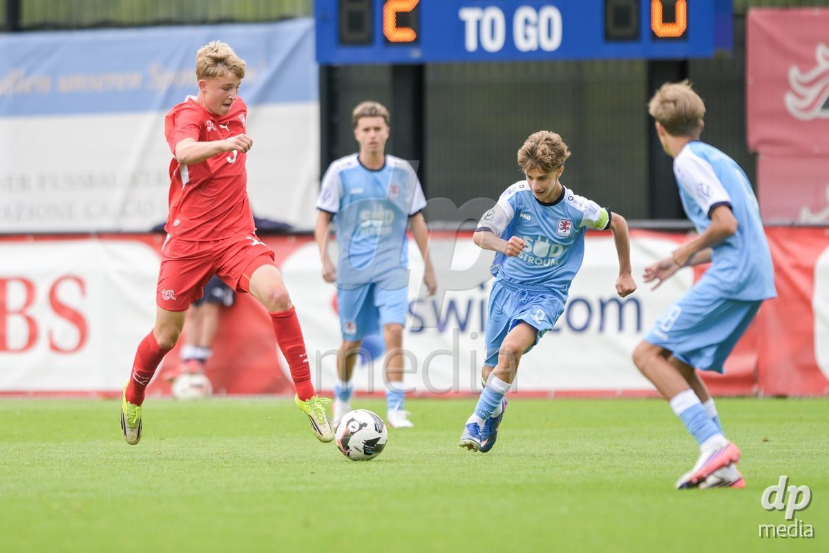 CHUR, SWITZERLAND - September 10: Jaron Metzger of Switzerland during the International friendly match between Switzerland U16 and Luxembourg U16 at Stade de Chur on September 10,2026 in Chur, Switzerland