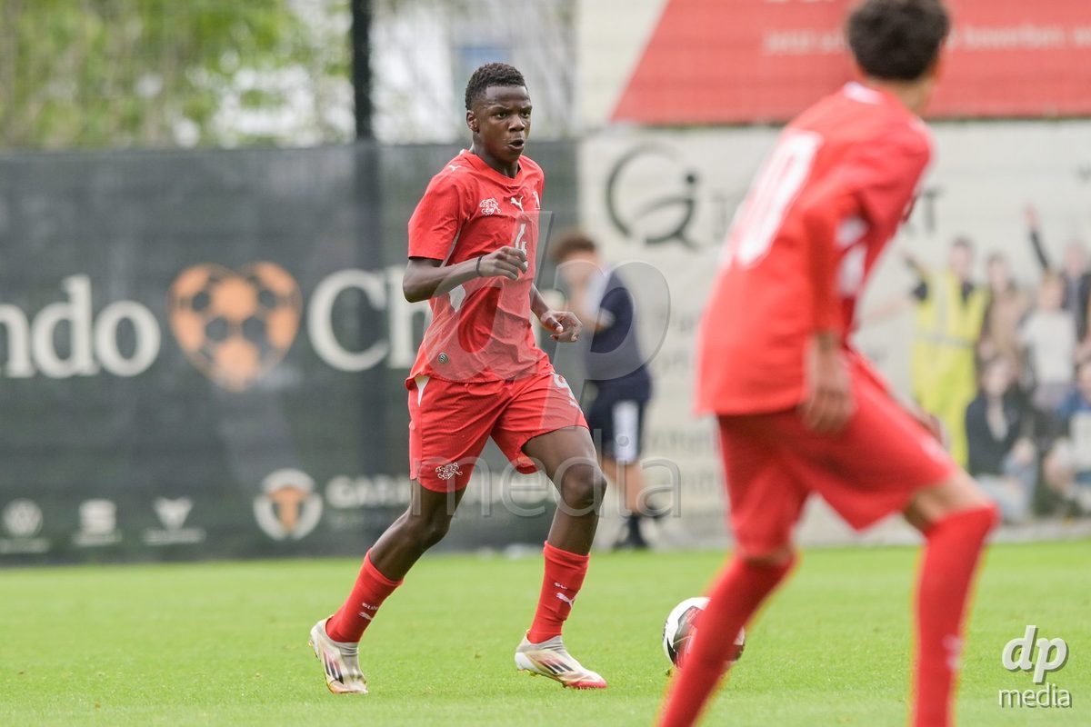 CHUR, SWITZERLAND - September 10: Loic Biaya Selambe of Switzerland during the International friendly match between Switzerland U16 and Luxembourg U16 at Stade de Chur on September 10,2026 in Chur, Switzerland