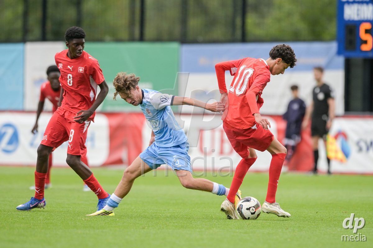 CHUR, SWITZERLAND - September 10: Yanis Sadiki of Switzerland during the International friendly match between Switzerland U16 and Luxembourg U16 at Stade de Chur on September 10,2026 in Chur, Switzerland