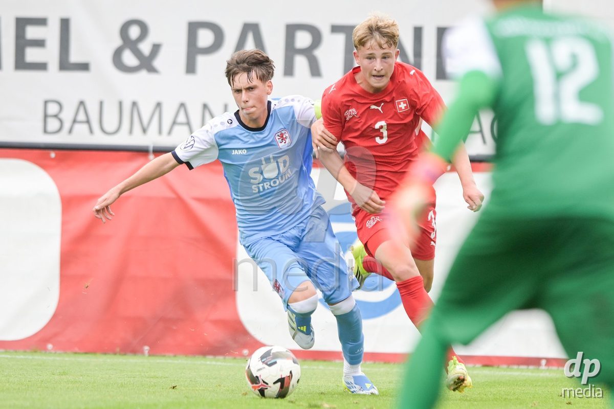 CHUR, SWITZERLAND - September 10: Jaron Metzger of Switzerland during the International friendly match between Switzerland U16 and Luxembourg U16 at Stade de Chur on September 10,2026 in Chur, Switzerland
