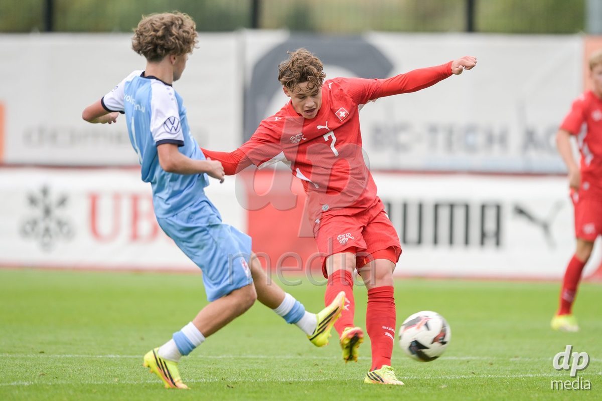 CHUR, SWITZERLAND - September 10: Noel Vinzenz Telser of Switzerland during the International friendly match between Switzerland U16 and Luxembourg U16 at Stade de Chur on September 10,2026 in Chur, Switzerland
