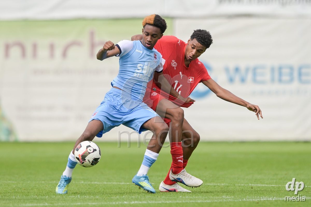 CHUR, SWITZERLAND - September 10: Nolan Clavel of Switzerland during the International friendly match between Switzerland U16 and Luxembourg U16 at Stade de Chur on September 10,2026 in Chur, Switzerland