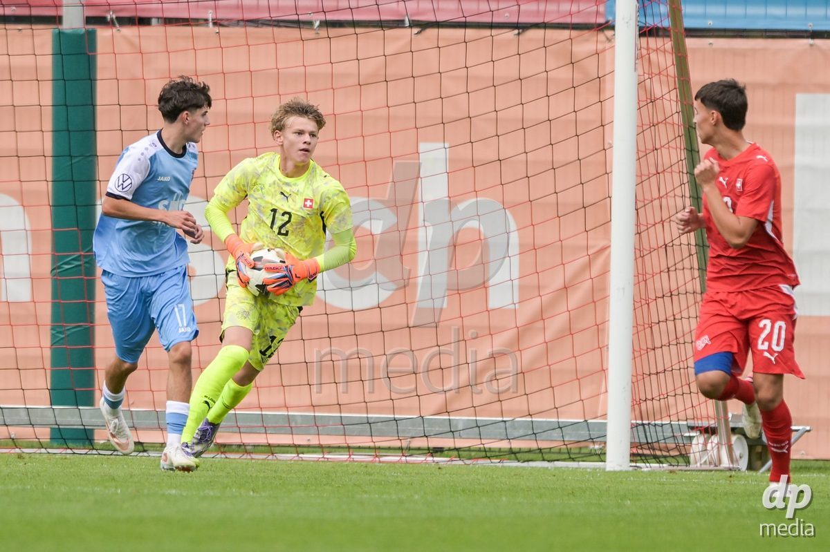 CHUR, SWITZERLAND - September 10: Florian Reinhard of Switzerland during the International friendly match between Switzerland U16 and Luxembourg U16 at Stade de Chur on September 10,2026 in Chur, Switzerland