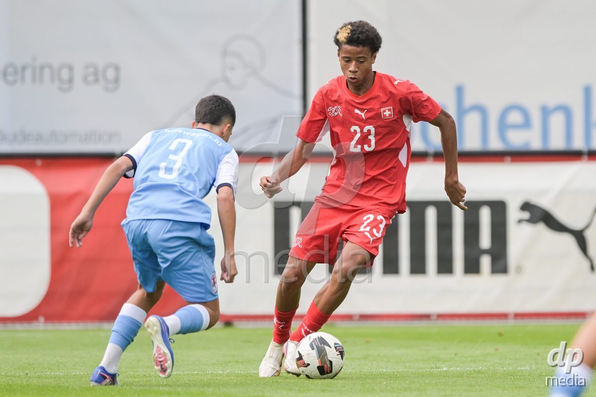 CHUR, SWITZERLAND - September 10: Seny Diallo of Switzerland during the International friendly match between Switzerland U16 and Luxembourg U16 at Stade de Chur on September 10,2026 in Chur, Switzerland