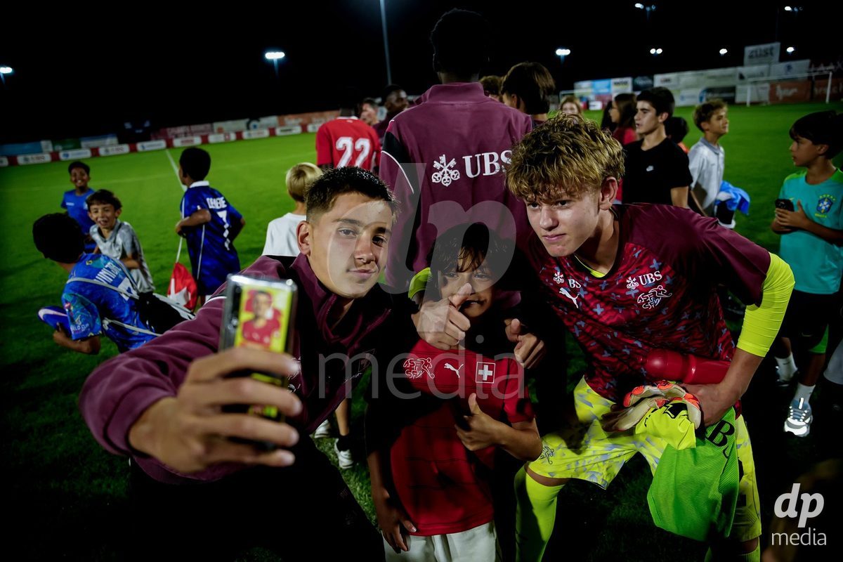 OBERE AU, Switzerland - September 8: Players of Switzerland after the International Friendly U20 match between Switzerland and Luxembourg at TBD on September 8, 2026 in Obere Au, Switzerland.
