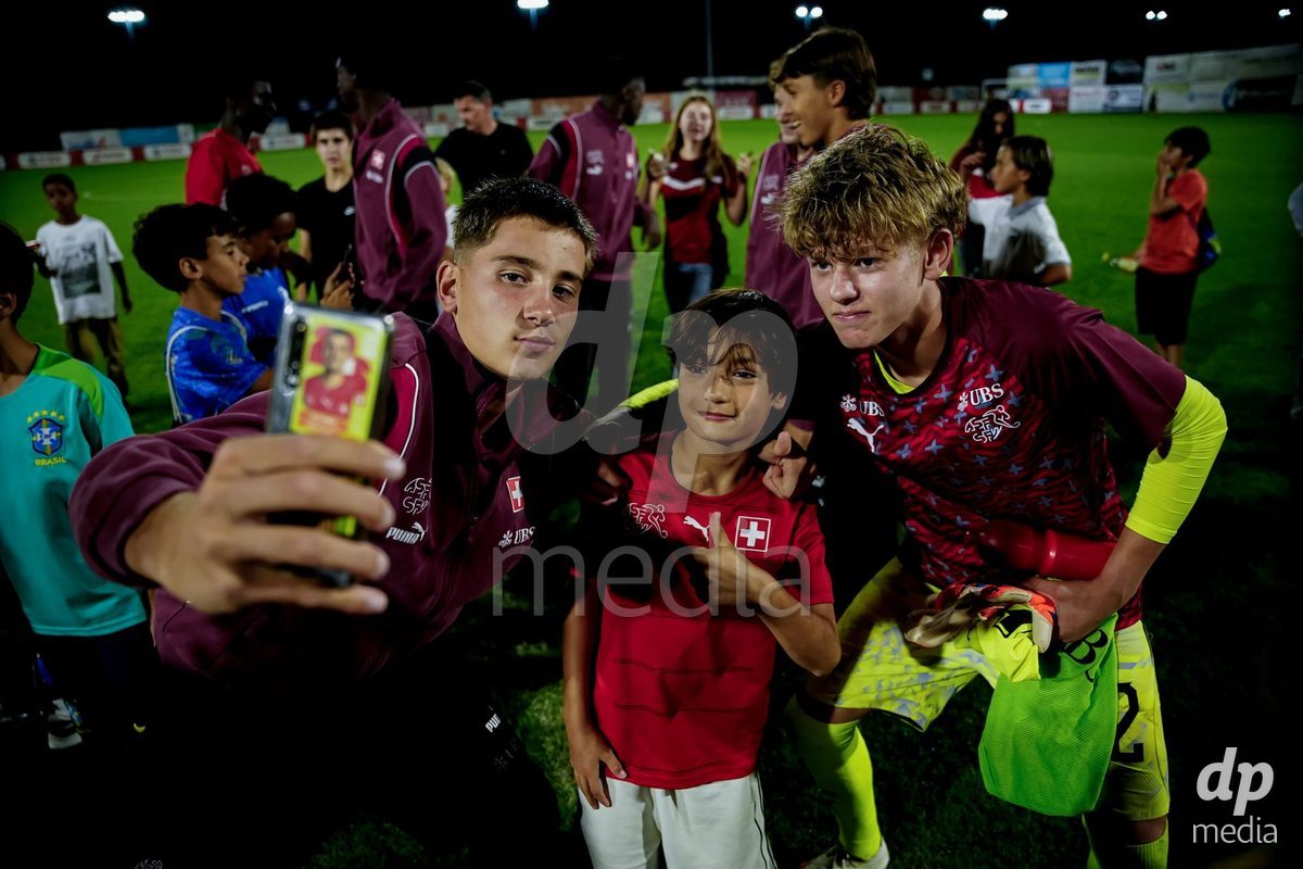 OBERE AU, Switzerland - September 8: Players of Switzerland after the International Friendly U20 match between Switzerland and Luxembourg at TBD on September 8, 2026 in Obere Au, Switzerland.