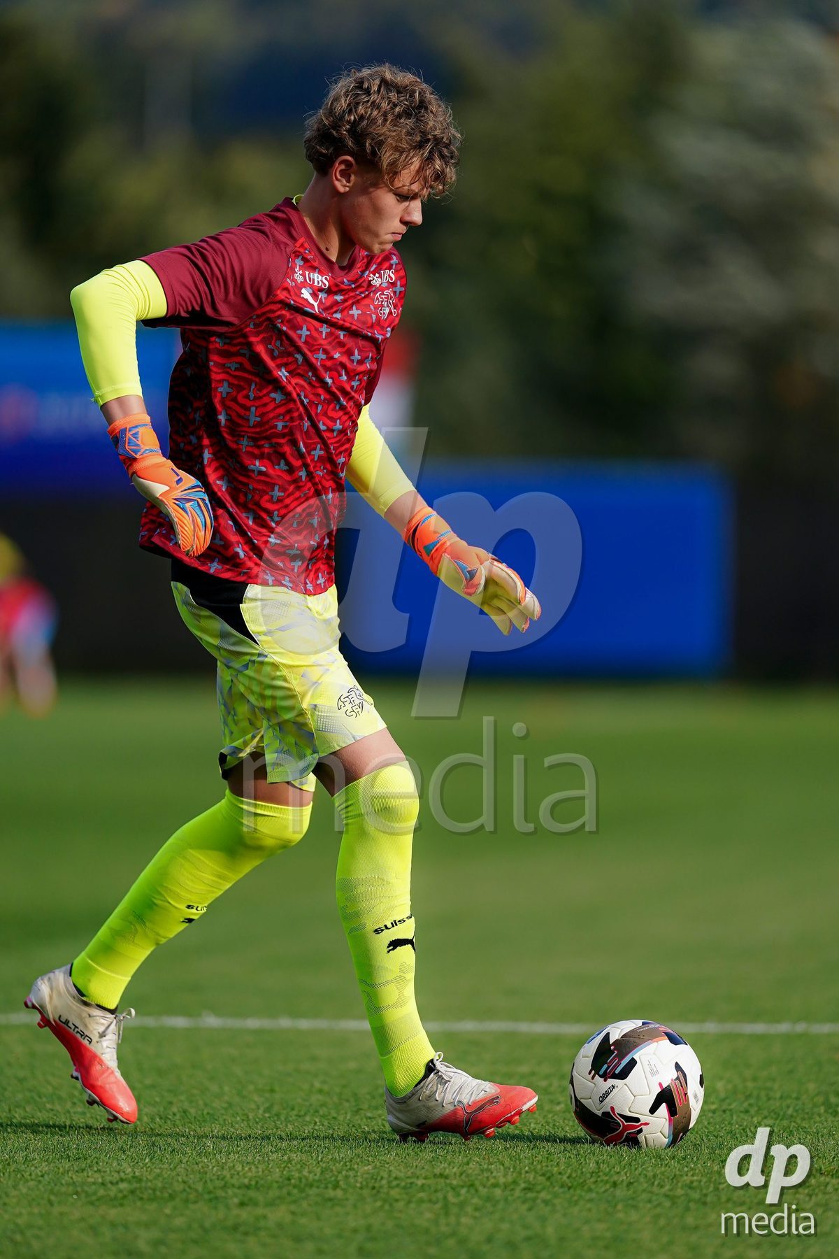 OBERE AU, Switzerland - September 8: Players of Switzerland warming up during the International Friendly U20 match between Switzerland and Luxembourg at TBD on September 8, 2026 in Obere Au, Switzerland.