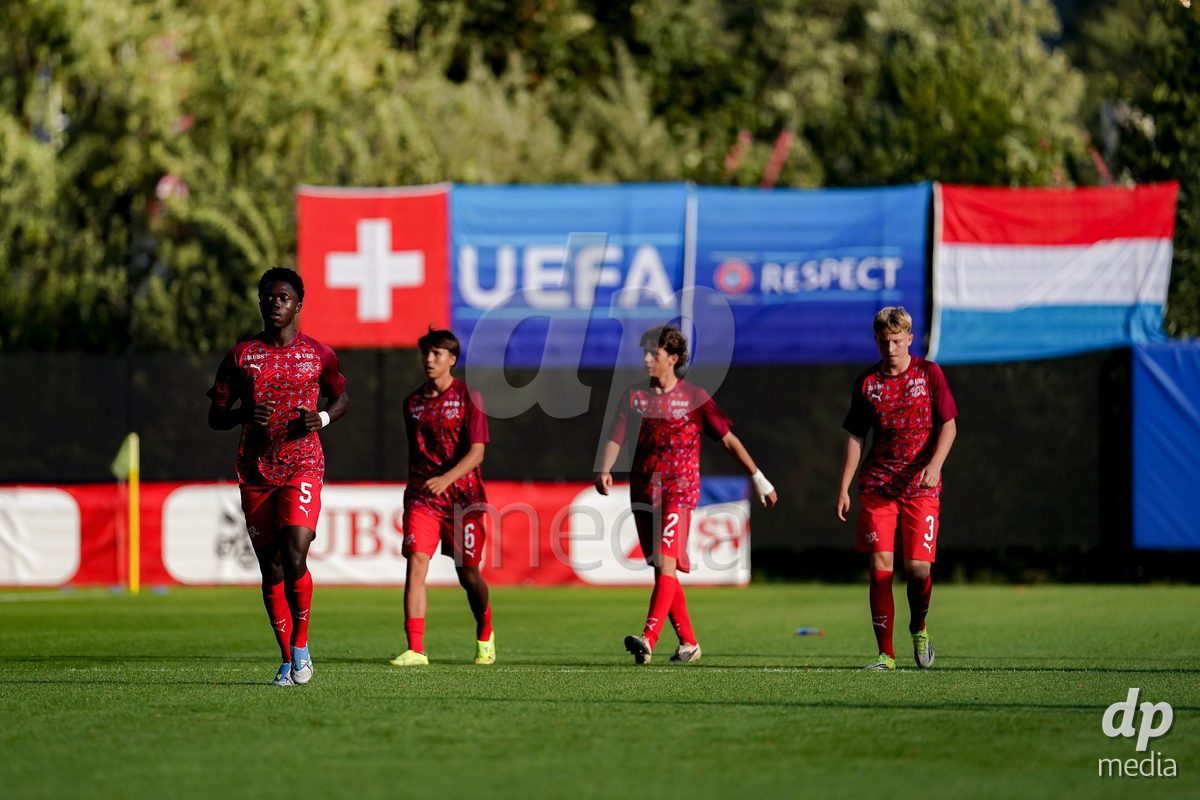 OBERE AU, Switzerland - September 8: Players of Switzerland warming up during the International Friendly U20 match between Switzerland and Luxembourg at TBD on September 8, 2026 in Obere Au, Switzerland.