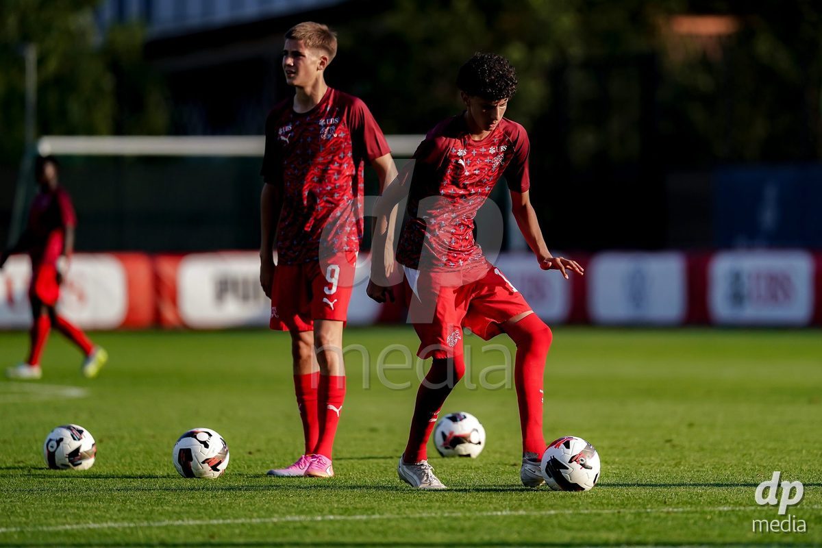 OBERE AU, Switzerland - September 8: Players of Switzerland warming up during the International Friendly U20 match between Switzerland and Luxembourg at TBD on September 8, 2026 in Obere Au, Switzerland.