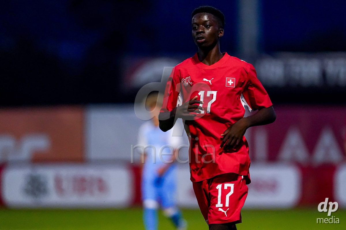 OBERE AU, Switzerland - September 8: Jessy Madox Kongenda of Switzerland during the International Friendly U20 match between Switzerland and Luxembourg at TBD on September 8, 2026 in Obere Au, Switzerland.