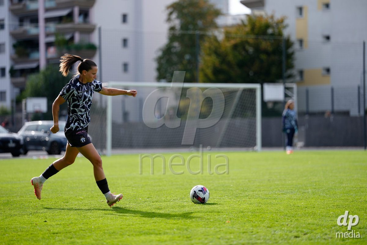 Zurich, Switzerland - September 13: Naomi Megroz of FC Zürich during the AXA Women's Super League match between FC Zurich and FC Basel 1893 at Stadion Letzigrund on September 13, 2026 in Zurich, Switzerland.