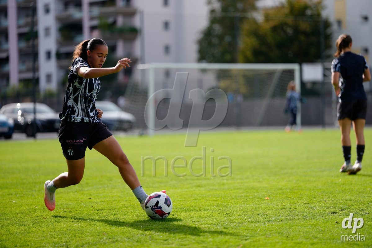 Zurich, Switzerland - September 13: Nevia Stoob of FC Zürich during warmup before the AXA Women's Super League match between FC Zurich and FC Basel 1893 at Stadion Letzigrund on September 13, 2026 in Zurich, Switzerland.