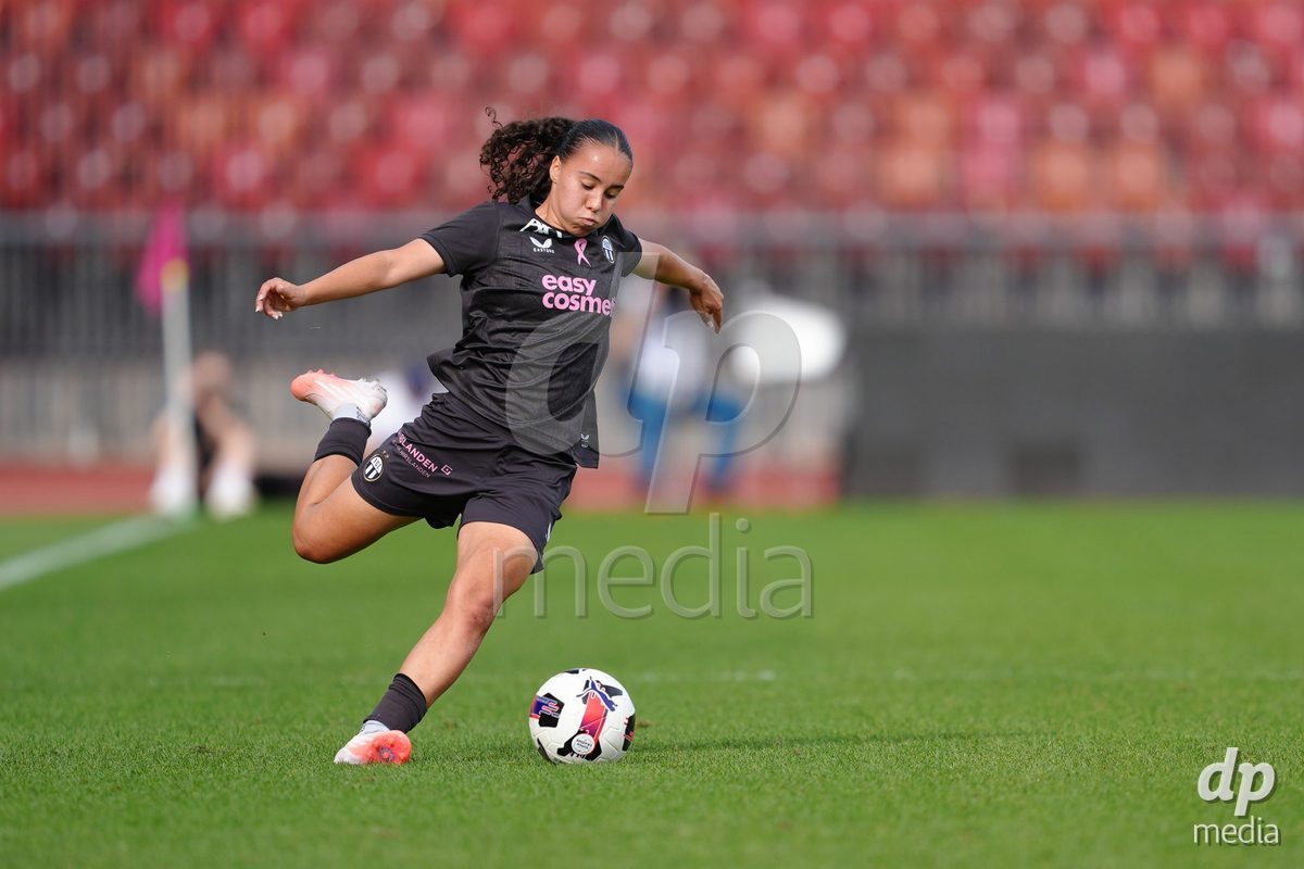 Zurich, Switzerland - September 13: Nevia Stoob of FC Zürich during the AXA Women's Super League match between FC Zurich and FC Basel 1893 at Stadion Letzigrund on September 13, 2026 in Zurich, Switzerland.
