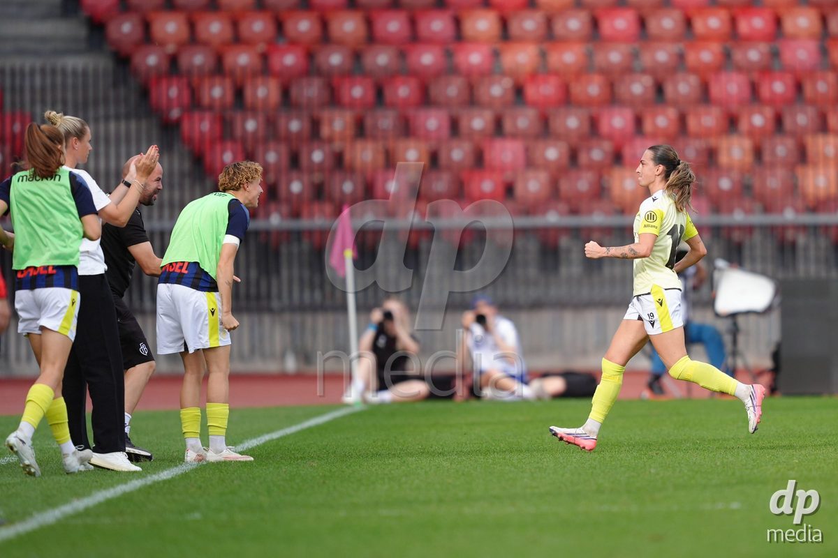 Zurich, Switzerland - September 13: Alice Ilaria Berti of FC Basel 1893 celebrates her goal during the AXA Women's Super League match between FC Zurich and FC Basel 1893 at Stadion Letzigrund on September 13, 2026 in Zurich, Switzerland.
