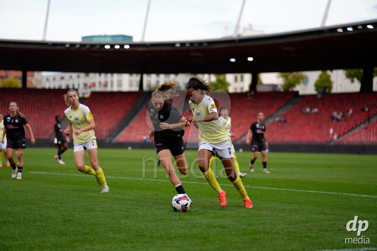 Zurich, Switzerland - September 13: Coumba Louisa Sow and Carla Christen of FC Basel 1893 against Marlene Wild of FC Zürich during the AXA Women's Super League match between FC Zurich and FC Basel 1893 at Stadion Letzigrund on September 13, 2026 in Zurich, Switzerland.