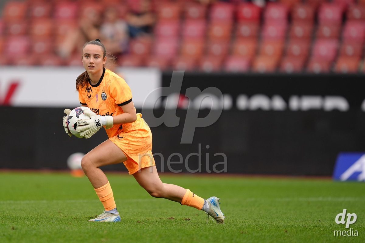 Zurich, Switzerland - September 13: Goalkeeper Riana Gmur of FC Zürich during the AXA Women's Super League match between FC Zurich and FC Basel 1893 at Stadion Letzigrund on September 13, 2026 in Zurich, Switzerland.