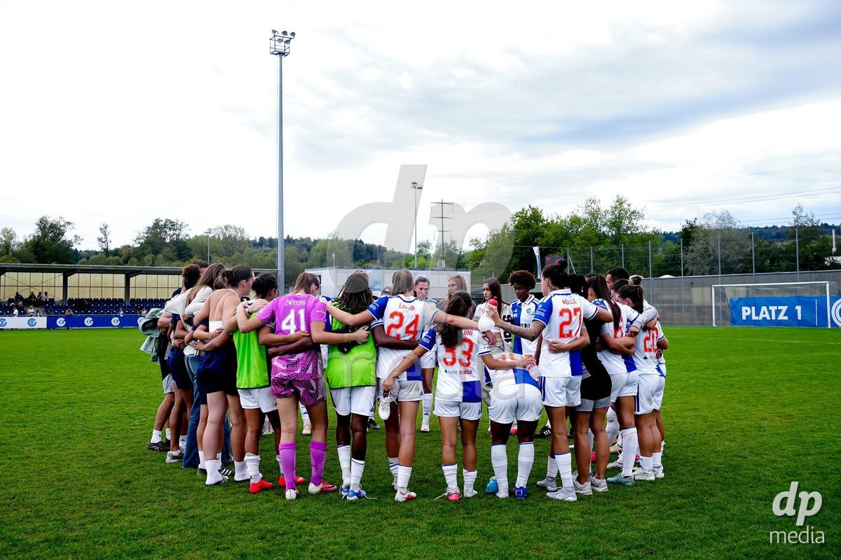 NIEDERHASLI, SWITZERLAND - September 13: GC Frauenfussball after the AXA Women's Super League match between GC Frauenfussball and FC Luzern at GC Campus on September 13, 2026 in Niederhasli, Switzerland.