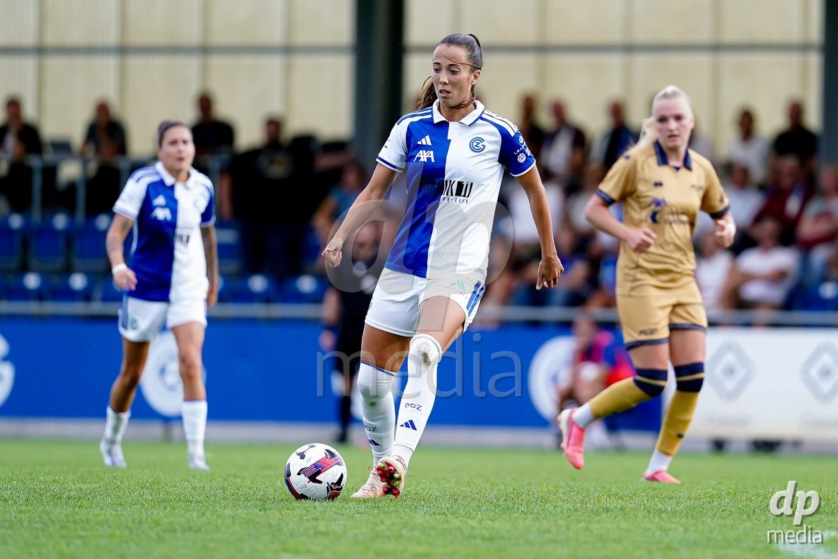 NIEDERHASLI, SWITZERLAND - September 13: Marta Cazalla of GC Frauenfussball in action during the AXA Women's Super League match between GC Frauenfussball and FC Luzern at GC Campus on September 13, 2026 in Niederhasli, Switzerland.