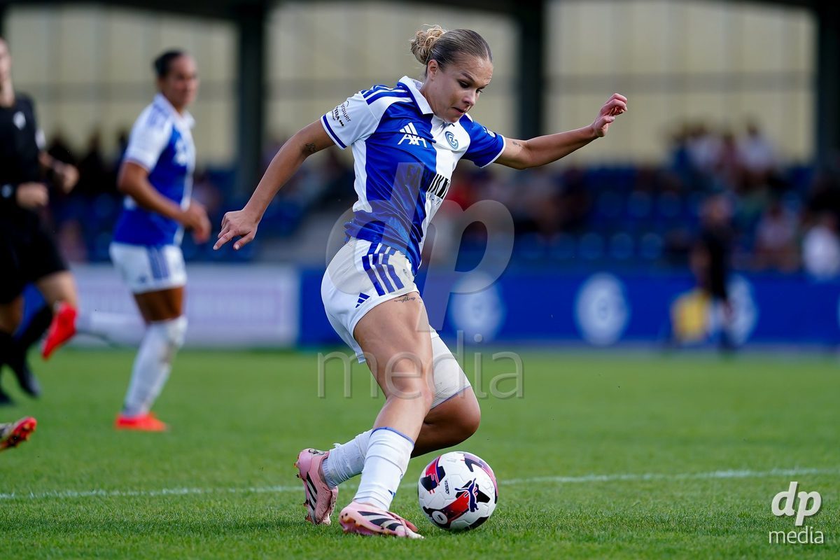 NIEDERHASLI, SWITZERLAND - September 13: Ella Ljustina of GC Frauenfussball in action during the AXA Women's Super League match between GC Frauenfussball and FC Luzern at GC Campus on September 13, 2026 in Niederhasli, Switzerland.