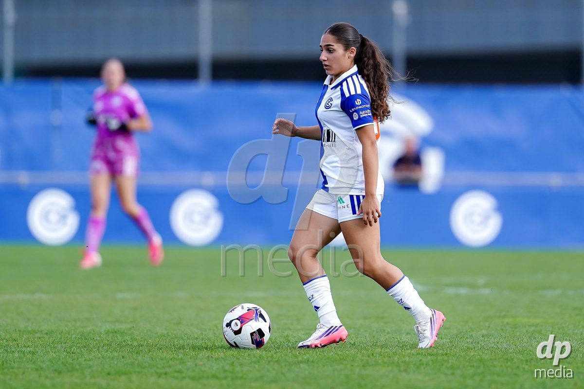 NIEDERHASLI, SWITZERLAND - September 13: Ilaria Maddaloni of GC Frauenfussball controls the ball during the AXA Women's Super League match between GC Frauenfussball and FC Luzern at GC Campus on September 13, 2026 in Niederhasli, Switzerland.