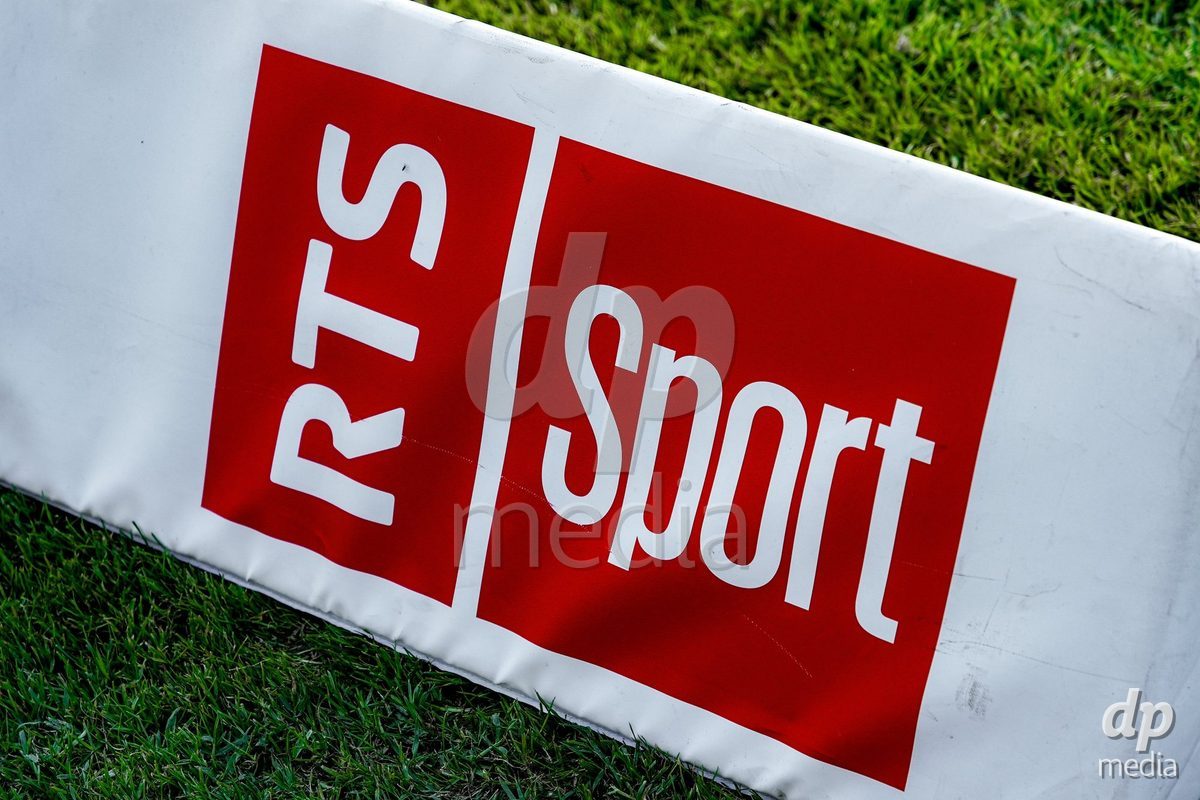 GENEVA, SWITZERLAND - SEPTEMBER 18: RTS Sport sponsoring banner during the AXA Women's Super League match between Servette FC Chenois Feminin and FC Zurich at Stade de Trois-Chene on September 18, 2026 in Geneva, Switzerland.