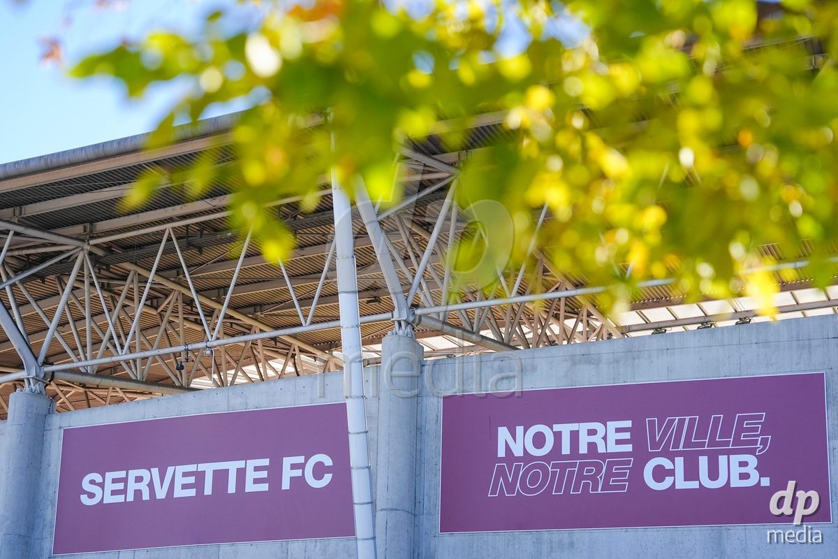 GENEVA, SWITZERLAND - SEPTEMBER 23: View of the Stadium before the UEFA Women's Champions League match between Servette FC Chenois Feminin and OL Lyonnes at Stade de Geneve on September 23, 2026 in Geneva, Switzerland.