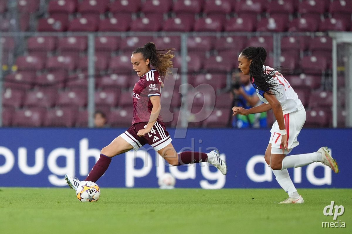 GENEVA, SWITZERLAND - SEPTEMBER 23: Joana Marchao of Servette FC Chenois Feminin during the UEFA Women's Champions League match between Servette FC Chenois Feminin and OL Lyonnes at Stade de Geneve on September 23, 2026 in Geneva, Switzerland.