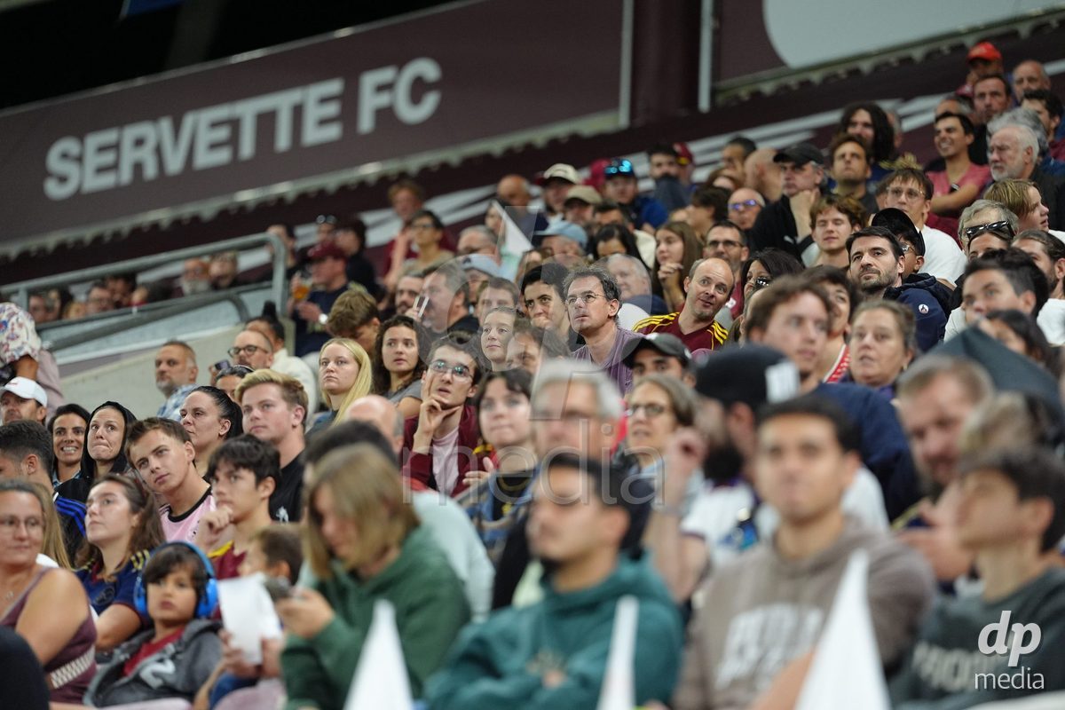 GENEVA, SWITZERLAND - SEPTEMBER 23: Fans during the UEFA Women's Champions League match between Servette FC Chenois Feminin and OL Lyonnes at Stade de Geneve on September 23, 2026 in Geneva, Switzerland.