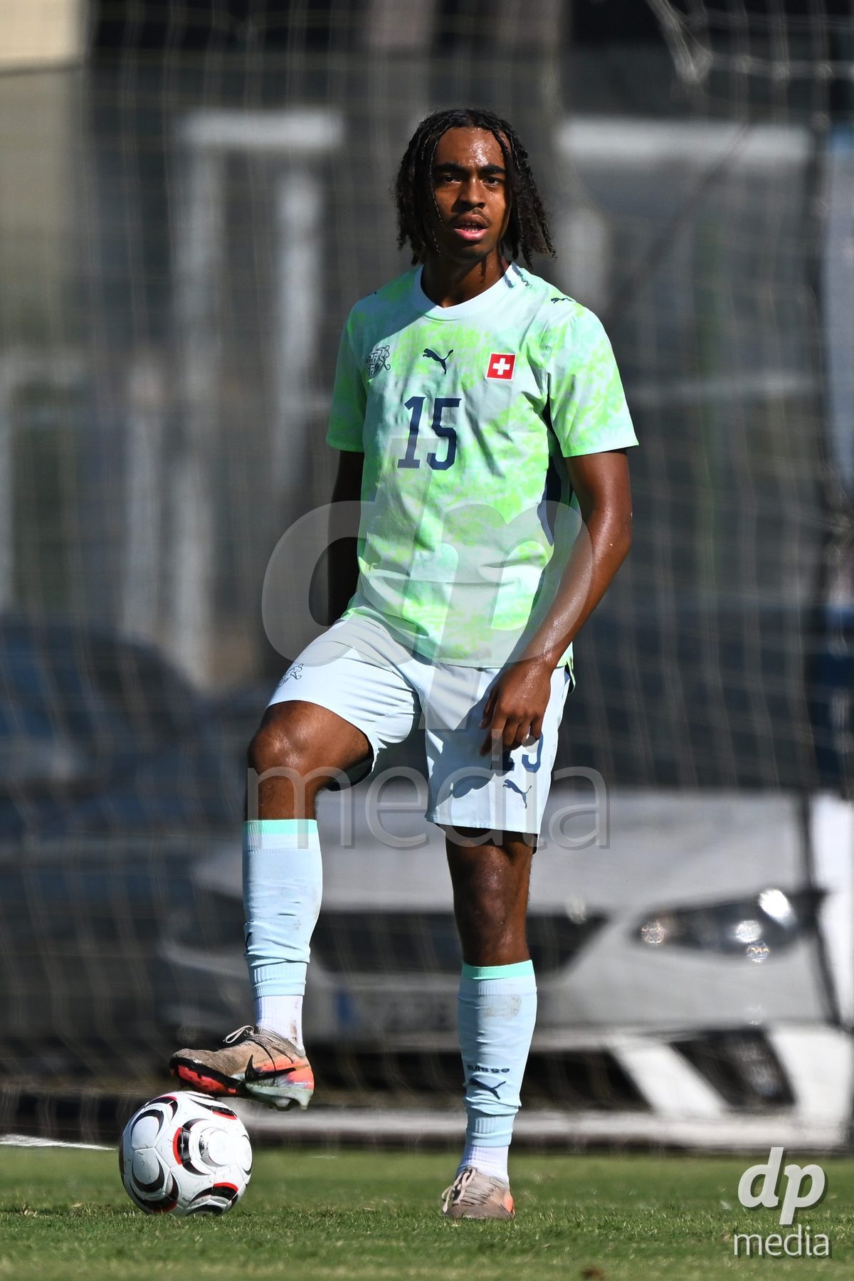 OLIVA NOVA, SPAIN - SEPTEMBER 23: White, Leon of Switzerland during the International Friendly match between Switzerland U17 and Wales U17 at Oliva Nova Sports Center on September 23, 2026 in Oliva Nova, Spain.