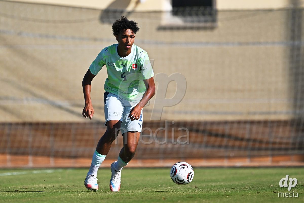 OLIVA NOVA, SPAIN - SEPTEMBER 23: Onwuzulike, Ifeanyichukwu of Switzerland during the International Friendly match between Switzerland U17 and Wales U17 at Oliva Nova Sports Center on September 23, 2026 in Oliva Nova, Spain.