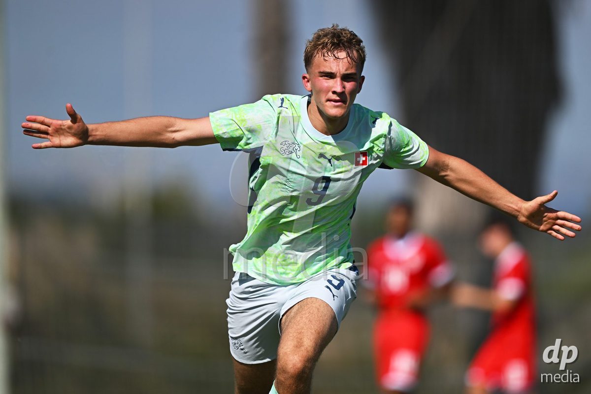 OLIVA NOVA, SPAIN - SEPTEMBER 23: Cavka, Niko of Switzerland during the International Friendly match between Switzerland U17 and Wales U17 at Oliva Nova Sports Center on September 23, 2026 in Oliva Nova, Spain.