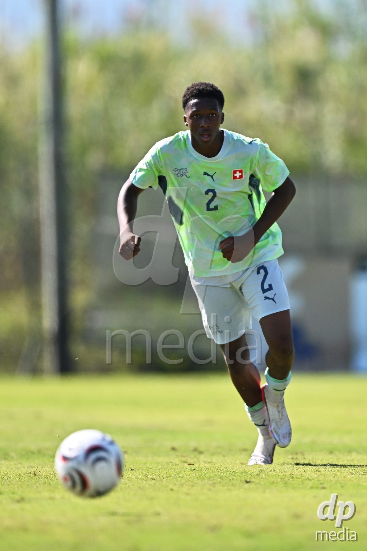 OLIVA NOVA, SPAIN - SEPTEMBER 23: Okoh, Darren of Switzerland during the International Friendly match between Switzerland U17 and Wales U17 at Oliva Nova Sports Center on September 23, 2026 in Oliva Nova, Spain.