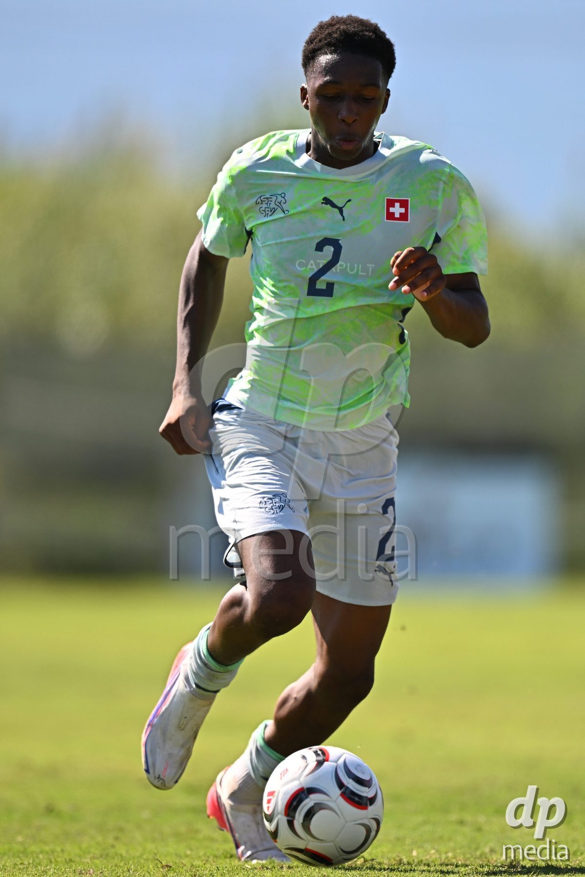 OLIVA NOVA, SPAIN - SEPTEMBER 23: Okoh, Darren of Switzerland during the International Friendly match between Switzerland U17 and Wales U17 at Oliva Nova Sports Center on September 23, 2026 in Oliva Nova, Spain.