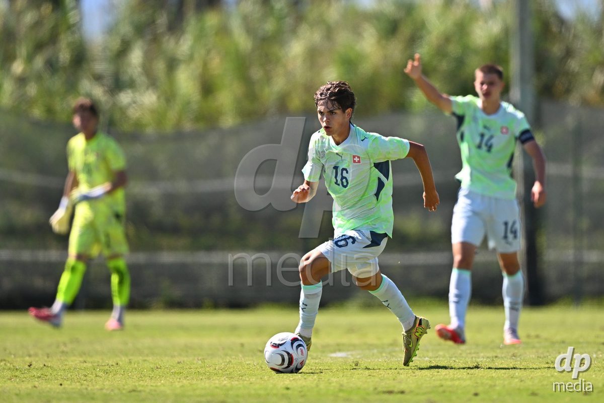 OLIVA NOVA, SPAIN - SEPTEMBER 23: Gervasini, Leon of Switzerland during the International Friendly match between Switzerland U17 and Wales U17 at Oliva Nova Sports Center on September 23, 2026 in Oliva Nova, Spain.