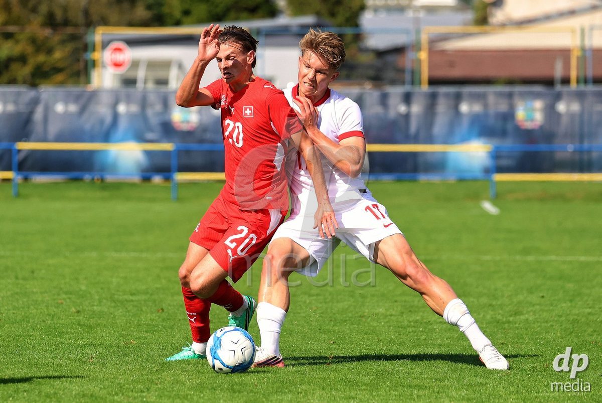 DUNAJSKA LUZNA, SLOVAKIA - SEPTEMBER 25:Jill Stiel 20 the  International Friendly football match between Switzerland U19 and Poland U19 on September 25, 2026 in Dunajska Luzna, Slovakia.