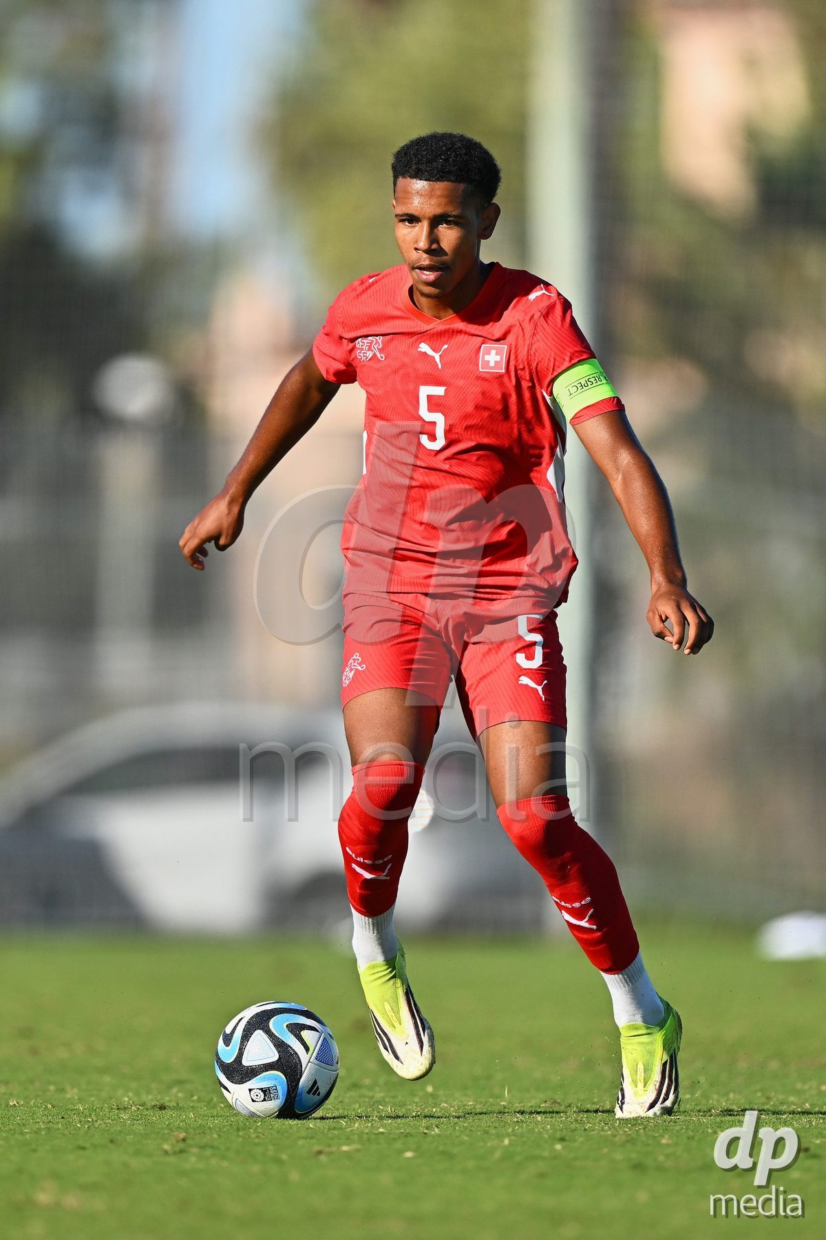 OLIVA NOVA, SPAIN - SEPTEMBER 25: Noah Kakor of Switzerland during the International Friendly match between Northern Ireland U17 and Switzerland U17 at Oliva Nova Sports Center on September 25, 2026 in Oliva Nova, Spain.
