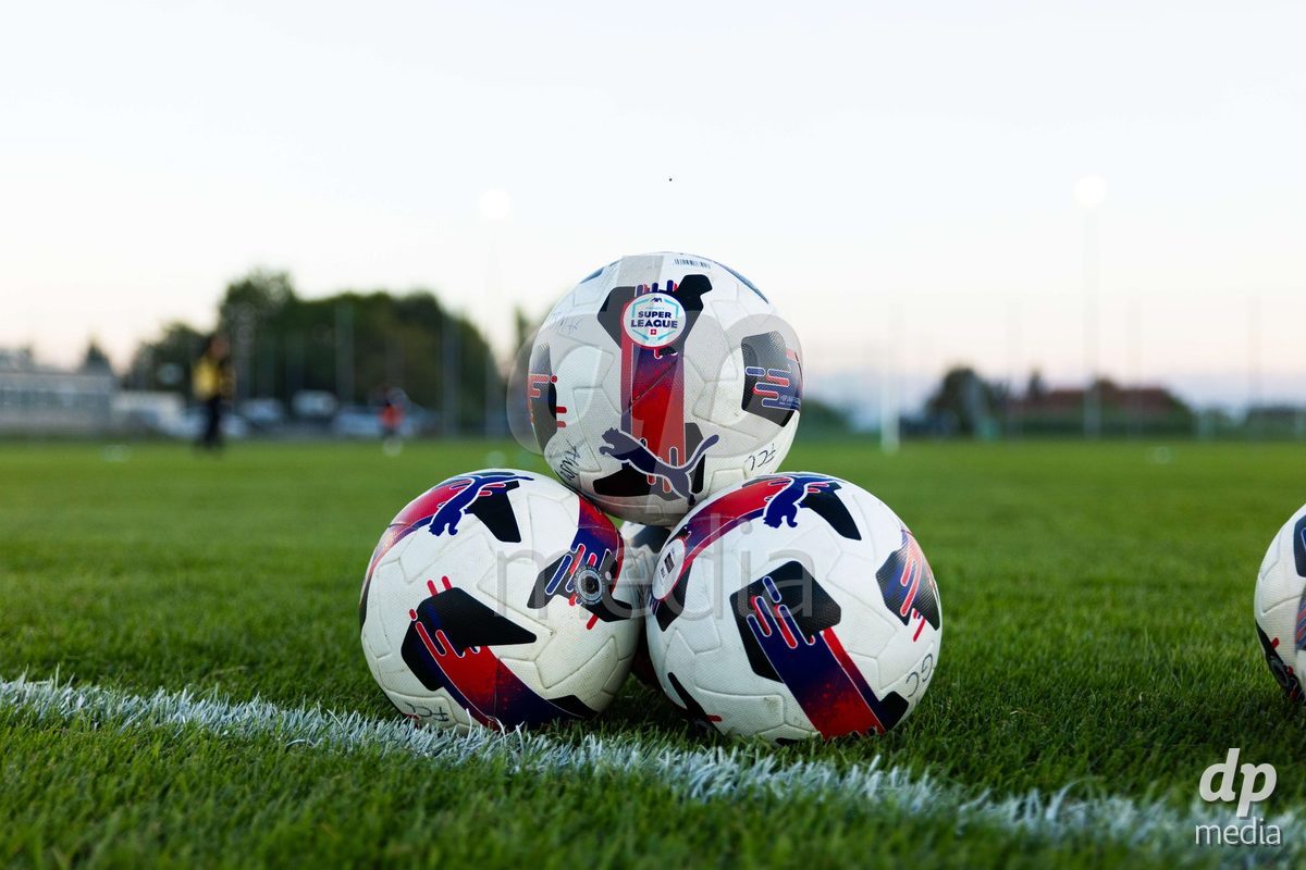 HITZKIRCH, SWITZERLAND - SEPTEMBER 25: AXA Women’s Cup Match Ball during the AXA Women's Cup match between Frauenfussball Seetal and FC Luzern at Sportplatz Tegler on September 25, 2026 in Hitzkirch, Switzerland.