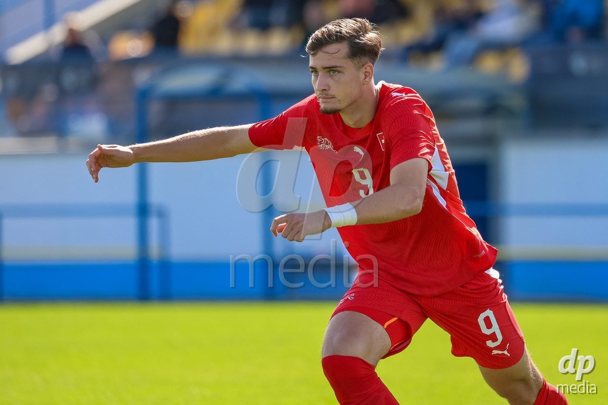 DUNAJSKA LUZNA, SLOVAKIA - SEPTEMBER 25: Ilija Despotovic the International Friendly football match between Switzerland U19 and Poland U19 on September 25, 2026 in Dunajska Luzna, Slovakia.