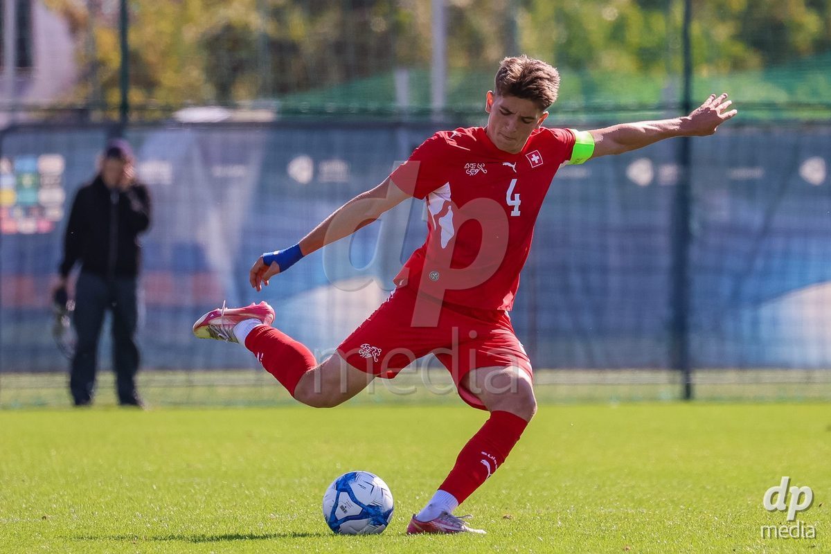 DUNAJSKA LUZNA, SLOVAKIA - SEPTEMBER 25:   Erblin Sadikaj the International Friendly football match between Switzerland U19 and Poland U19 on September 25, 2026 in Dunajska Luzna, Slovakia.