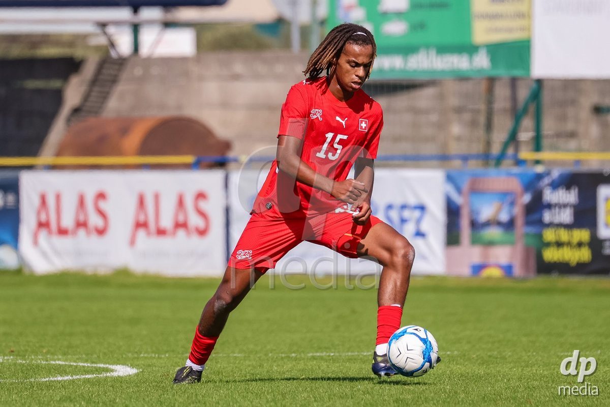 DUNAJSKA LUZNA, SLOVAKIA - SEPTEMBER 25:Tidiane Diallo  the International Friendly football match between Switzerland U19 and Poland U19 on September 25, 2026 in Dunajska Luzna, Slovakia.
