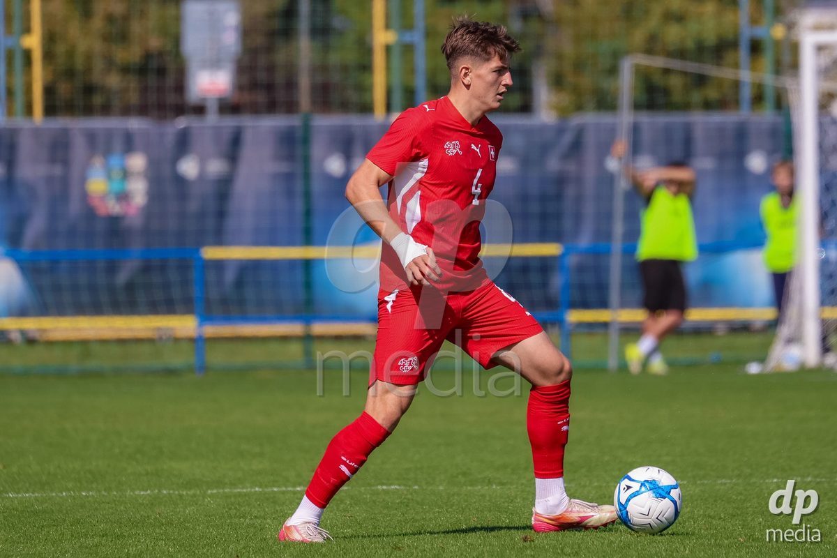 DUNAJSKA LUZNA, SLOVAKIA - SEPTEMBER 25:   Erblin Sadikaj the International Friendly football match between Switzerland U19 and Poland U19 on September 25, 2026 in Dunajska Luzna, Slovakia.