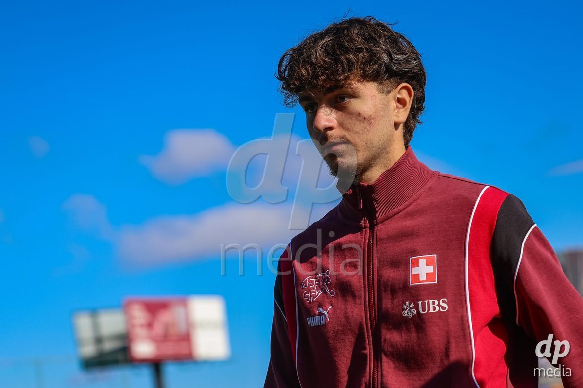 DUNAJSKA LUZNA, SLOVAKIA - SEPTEMBER 25: Swiss team course inspection the International Friendly football match between Switzerland U19 and Poland U19 on September 25, 2026 in Dunajska Luzna, Slovakia.