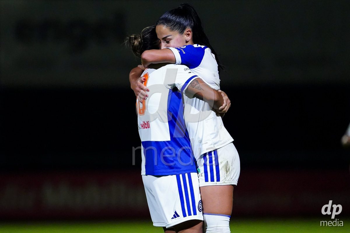 WÄDENSWIL, SWITZERLAND - SEPTEMBER 25: Qendresa Krasniqi of GC Frauenfussball celebrating with team after scoring during the AXA Women's Cup match between FC Wädenswil 1 and GC Frauenfussball at Sportplatz Beichlen on September 25, 2026 in Wädenswil.