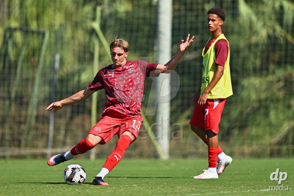 OLIVA NOVA, SPAIN - SEPTEMBER 25: Timothy Zanovello of Switzerland during the International Friendly match between Northern Ireland U17 and Switzerland U17 at Oliva Nova Sports Center on September 25, 2026 in Oliva Nova, Spain.